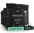 Wipex Gym Wipes Dispenser Refill - 2800 Count - Large Gym Wipes for Equipment - Fitness Wipes with Lemongrass Scent, 8x12 Size, 700 Count (Pack of 4) - For Natural Hygienic Fitness Environments