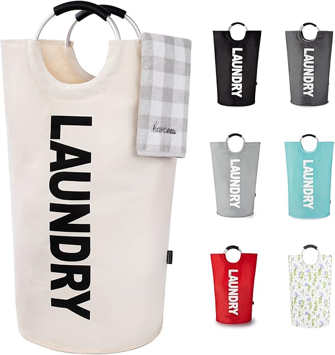 Caroeas 90L Laundry Basket (13 Colors), Waterproof Laundry Hamper, Laundry Bag with Padded Handles, Clothes Hamper, Collapsible Laundry Basket Easy Storage