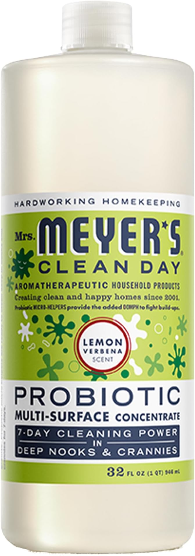 Mrs. MEYER'S CLEAN DAY Probiotic Multi-Surface Concentrate Cleaner, Lemon Verbena, Cleans Crevices And Tough Stains, 32 Fl Oz