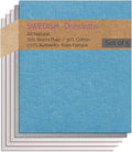 SWEDEdishcloths - Cellulose Sponge Dish Towels - Set of 5 (1 Blue, 1 Gray, 4 Natural) Swedish Dish Cloths