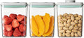 EQI Airtight Food Storage with One-Touch Lid, (3 × 1.27 QT / 1.2 L) Stackable Durable PET for Sugar, Grains, Coffee Beans, and Baking Pantry Organization