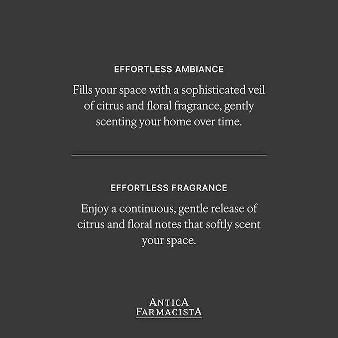 Antica Farmacista Home Ambiance Diffuser - Long-Lasting Reed Scent Diffuser - Luxury Room Freshener Gift - Neroli & Tonic, 16.9 fl oz