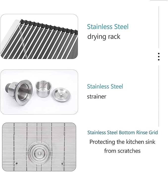 Lordear Bar Sink Undermount 21 inch Bar Prep Kitchen Sink 16 Gauge Stainless Steel Single Bowl Kitchen Sink Basin 21" x 18" Handmade