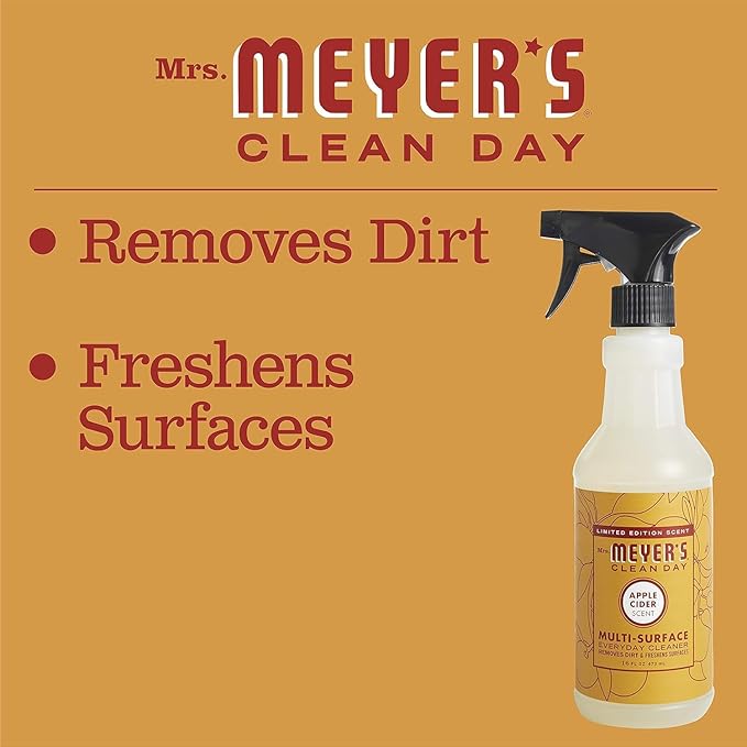 MRS. MEYER'S CLEAN DAY All-Purpose Cleaner Spray, Limited Edition Apple Cider, 16 fl. oz - Pack of 3