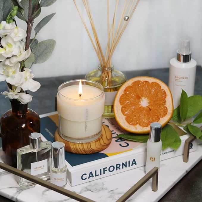 APOTHIA - Bronzed Mini Aromatic Diffuser | Orange Blossom & Jasmine | Premium Essential Oils | Up to 6 Months | 2 oz | 55 ml | Small Batches for Luxury Quality in Elegant Glass Bottle