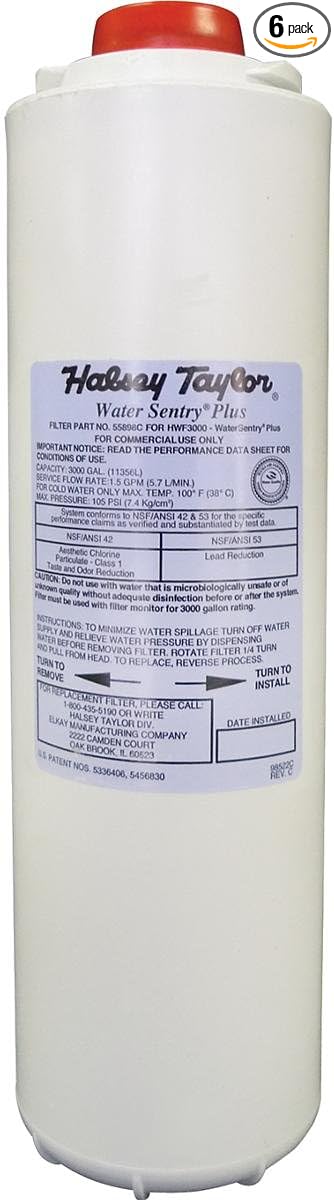 Halsey Taylor 55898C_6PK WaterSentry Plus Replacement Filter (Bottle Fillers), 6-Pack