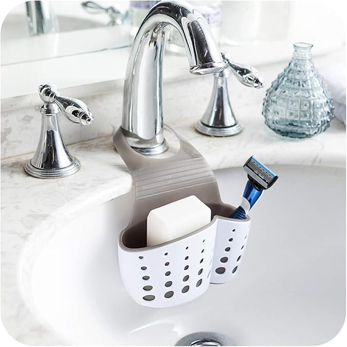 YYaaloa Sink Basket Sink Strainers Basket Kitchen Drain Shelf Sink Storage Holder (Style 2- Beige)