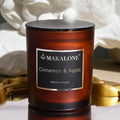 Cinnamon Apple Scented Candle,9oz Soy Wax Candle in Frosted Amber Jar,Hand-Poured Soy Non Toxic Candles,Warm Spiced Apple Aromatherapy for Kitchen, Office & Living Room,Cozy Home Gifts for Women & Men