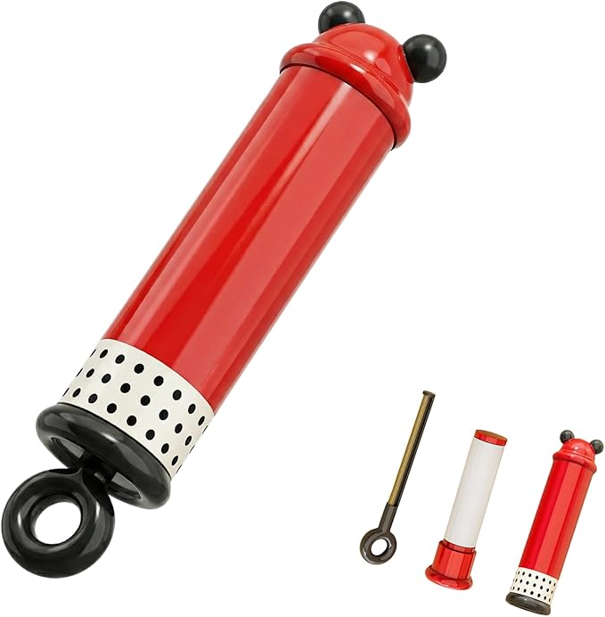 Washable Sticky Lint Roller for Pet Hair - Reusable 2-in-1 Dog & Cat Hair Remover Tool with Metal Fabric Shaver - Portable Gel Dust Cleaner for Couch, Carpet, Clothing (Cherry Red)