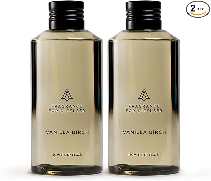 AromaPlan Hotel Scents Vanilla Birch 5 Fl Oz (2 Pack), Luxury Aroma & Hotel Fragrance Diffuser Oil- Hotel Diffuser Oil for Aromatherapy- USA Made, Bigger Bottle, Bolder Aroma & Longer Lasting