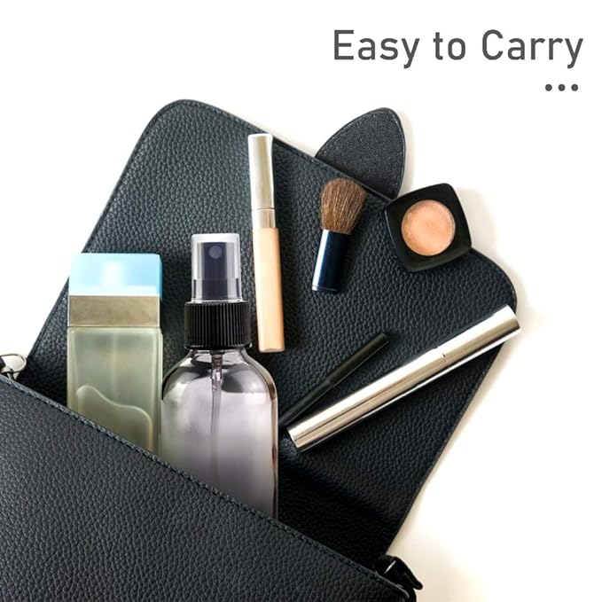 Wedama Spray Bottle, 4 oz Fine Mist Glass Spray Bottles, Little Refillable Liquid Containers for Watering Flowers Cleaning (16 Pack, Clear)