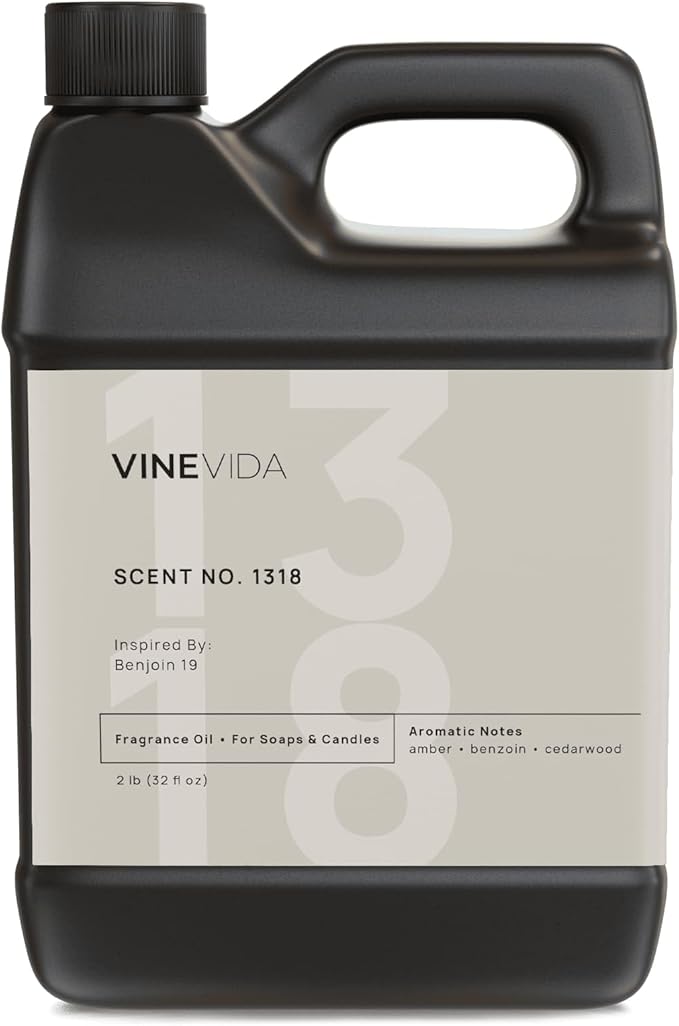 VINEVIDA Scent NO. 1318 Fragrance Oil - 32oz (2lbs) - Inspired by: Benjoin 19 Fragrance Oil for Candle Making - Made in USA Candle Scents Scents for Soap Making