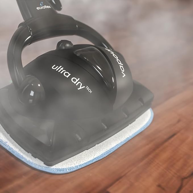 Euroflex Vapour Premium Steam Mop 9-Piece Set with Ultra Dry Steam; Consumer Reports Recommended; Commercial Grade 295°F & 50 PSI; Invented in Italy; Kills 99.9% Germs & Viruses; 5 Year Warranty