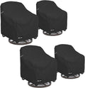 Swivel Patio Chair Cover 4 Pack,600D Waterproof Heavy Duty Outdoor Chair Cover(33 W x 35 D x 36 H inches),Patio Furniture Covers,Outdoor Furniture Covers Waterproof,Black
