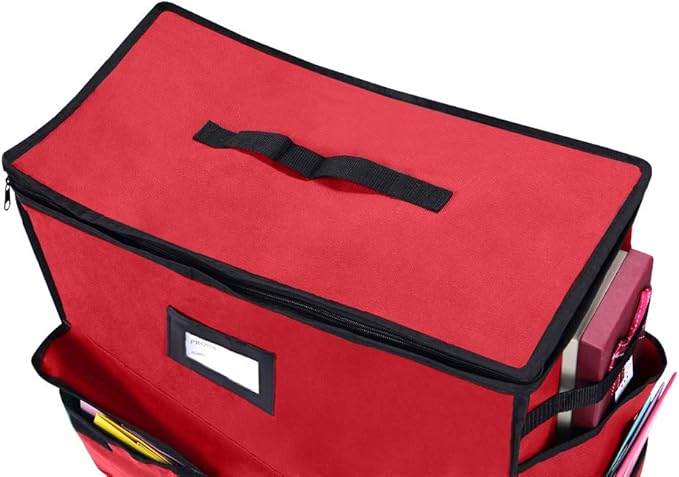 ProPik Christmas Storage Organizer, Gift Bags, Bows, Ribbons and Wrapping Accessories Container (Red)
