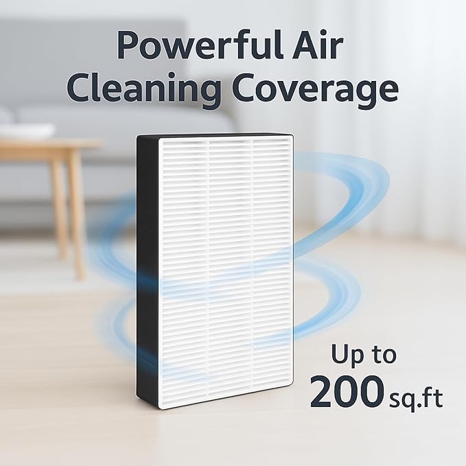 Nispira F1 C01 T02 HEPA Replacement Filter for 3M Filtrete Room Air Purifier FAP-C01-F1, FAP-T02-F1, FAP-C01BA-G1, FAP-T02WA-G1, FAP-ST02W, FAP-ST02N. 12 in. x 6.75 in. Part FAPF-F1-A. 4 Pack