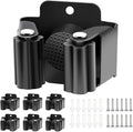 Verdenu 6 Pack Broom Holder, Stainless Steel Command Broom Holder with Screws, Garden Tool Rack for Kitchen, Home, Bathroom, Garage Storage, Black