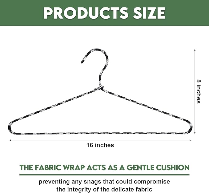 15 Pcs Fabric Wrapped Metal Hangers Covered Wire Hanger Metal Coat Hangers Non Slip for Clothes Closet Clothing Suit Shirt Pant (Black and White)