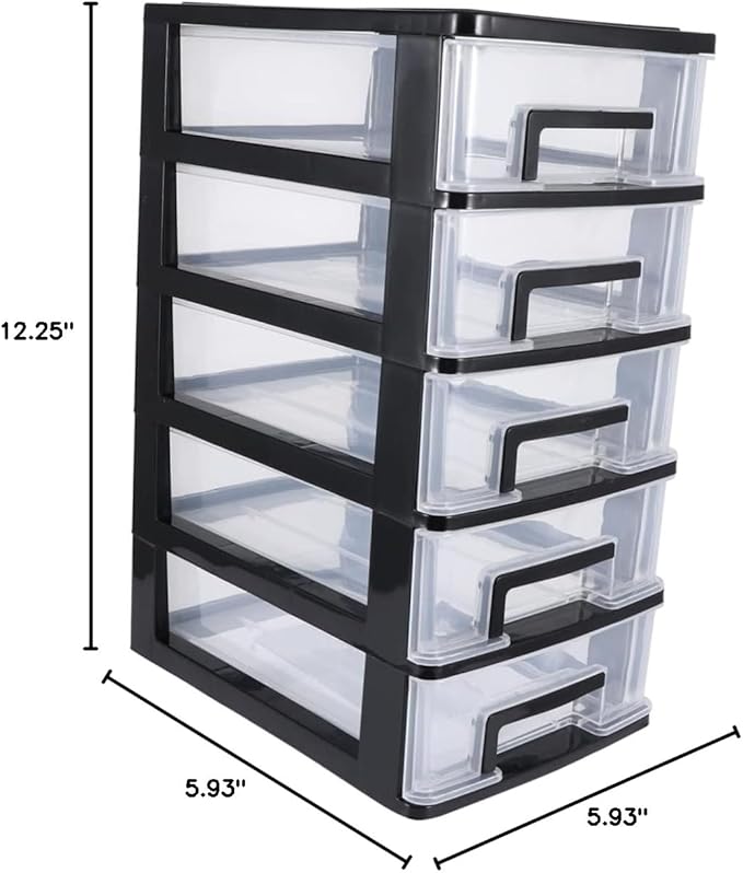 Desktop Storage Bins Dresser Set Clear Container Plastic Organizer Drawers Desktop Drawer Case Plastic Storage Bins with Drawers Storage Rack Locker Storage Box Paper