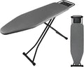 Ironing Board Full Size, Heat Resistant Cover Iron Board with Steam Rest, Ultra Thick Padding, Height Adjustable Heavy Sturdy Metal Frame Legs Ironing Stand,Non-Slip Foldable (54"x13", Square Rest)