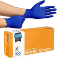 Inspire Cobalt Blue Nitrile Disposable Gloves | 4.5 Nitrile Safety Medical Exam Cooking Cleaning Disposable Gloves (Blue - Box of 100, Small)
