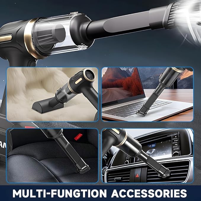 HAONINYUE Car Vacuum Cleaner Portable Cordless, Handheld Vacuum Cleaner, 21000PA 120W 4000mAh High Power Suction and Blower with Filter for Car, Office, Home, Pets