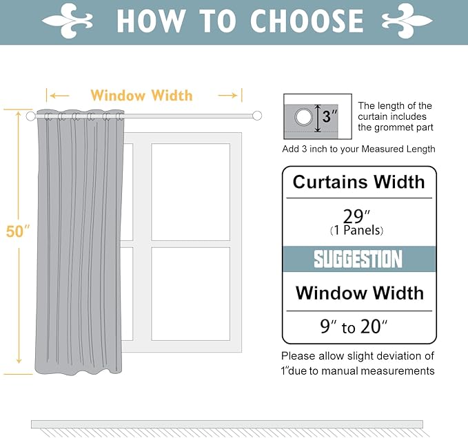 ChrisDowa Small Window Curtains 50 inches Long for Bedroom - Grommet Short Thermal Insulated Room Darkening Curtains for Kitchen (1 Panel, Biscotti Beige, 29 x 50 Inch)