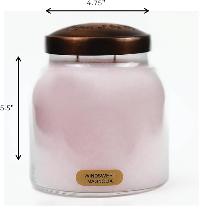 A Cheerful Giver - Windswept Magnolia - 34oz Papa Scented Candle Jar with Lid - Keepers of The Light - 155 Hours of Burn Time, Gift for Mother's Day, Spring Scented Candles
