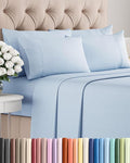 King 6 Piece Sheet Set - Comfy Breathable & Cooling - Ultra Soft Hotel Luxury Bedding Set w/ 8-16 Inch Deep Pockets - 1 Flat & 1 Fitted Sheet & 4 Pillowcases - Wrinkle Free and Easy Care - Sky Blue