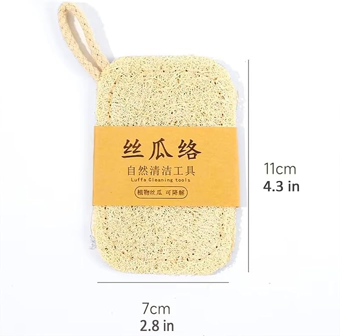 8 Pcs Natural Loofah Dishwashing Sponge Loofah Dish Towel Sponges with Hanging Loop for Kitchen Cleaning Dishes Natural Dish Scrubber