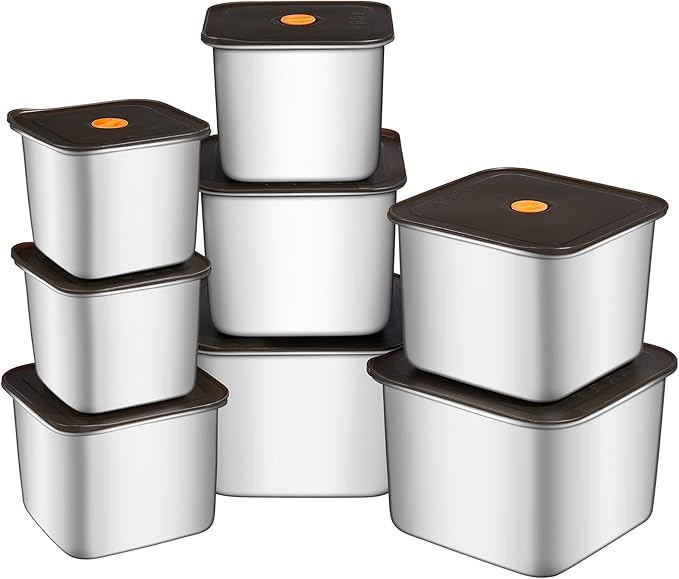 GIUOIDUO 8PC-LFood Storage Containers, BPA Free, Airtight Lids, Ideal for Lunch, Meal Prep & Leftovers，Fresh box， Freezing box