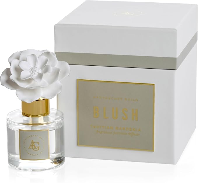 Zodax Grand Casablanca Porcelain Oil Diffuser (1.69 oz, Tahitian Gardenia Blush)