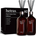 hetras Premium Reed Diffuser Set 16.9 fl.oz. 2 Pack | Pure Laundry - Fresh & Warm Scent | Long-Lasting Luxury Fragrance with 10 Reed Sticks for Home & Office | Gifts for Loved One
