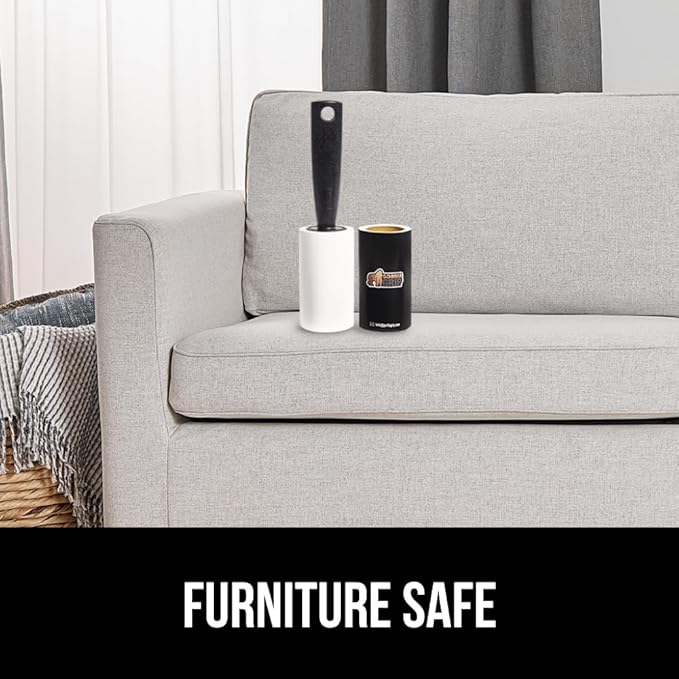 GORILLA GRIP Extra Grippy Lint Rollers, 380 Large Easy Tear Sheets, 2 Comfort Handles + 4 Refillable Rolls Included, Pet Hair Remover Brush, Clothes Furniture, Dog, Cat Animal Friendly Reusable Roller