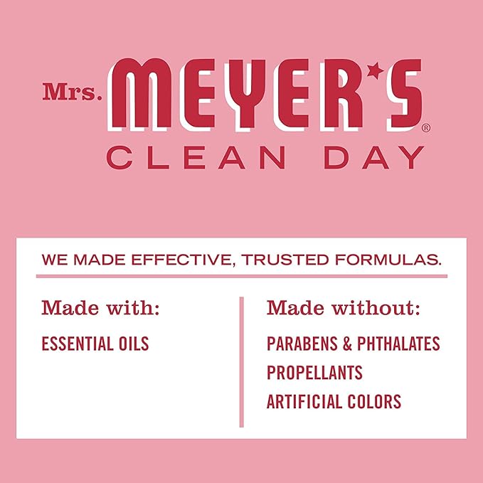 Mrs. Meyer's Room and Air Freshener Spray, Non-Aerosol Spray Bottle Infused with Essential Oils, Peppermint, 8 Fl Oz. (Pack of 6)