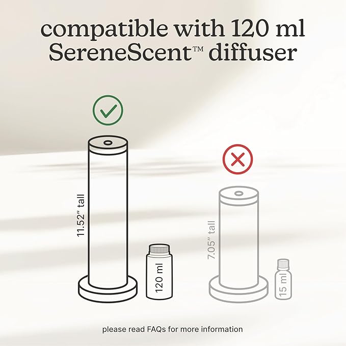 Homedics SereneScent Waterless Diffuser Oil Refill — Frosted Cypress (120ml). Invigorating Home Fragrance. Compatible with SereneScent Diffusers. Easy Twist Plug & Play