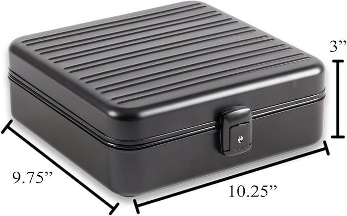 Bey-Berk Personalized Prague Aluminum 9-Slot Watch Case (Matte Black), Locking Travel Metal Watch Box with Quilted Interior, 9.75" x 3" x 10.25"