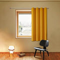ChrisDowa Grommet Blackout Curtains for Bedroom - Thermal Insulated Room Darkening Curtains for Living Room (1 Panel Set, Mustard Yellow, 52W x 54L)