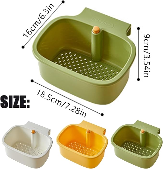 Corner Sink Strainer,Square Hanging Sink Corner Rack,Automatic Dumping Sink Strainer Basket,Faucet Sponge Storage Rack,Corner Sink Trash Catcher for Food Waste