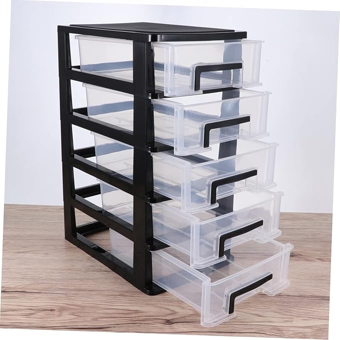 Desktop Storage Bins Dresser Set Clear Container Plastic Organizer Drawers Desktop Drawer Case Plastic Storage Bins with Drawers Storage Rack Locker Storage Box Paper