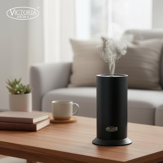 Waterless Essential Oil Diffuser - Cold-Air Scent Machine for Large Rooms up to 1000 sq ft, Home, Office, Hotel, Spa (Matte Black)
