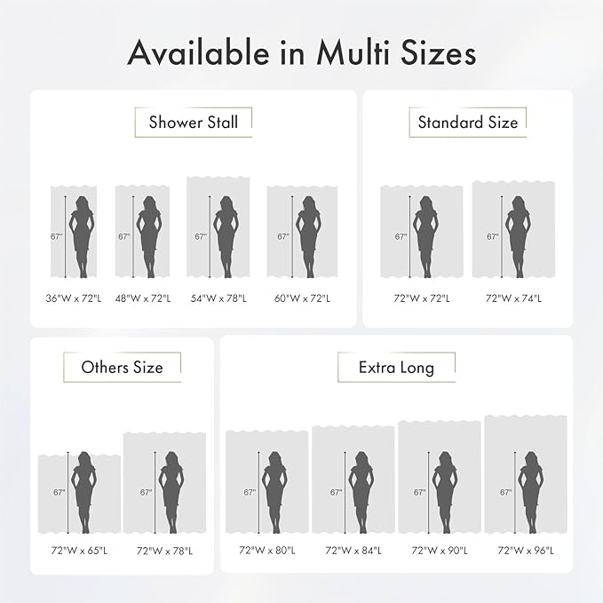 Amazer Extra Long Shower Curtain Liner Washable 72x90 Inches, Tall Shower Liner Fabric with 2 Bottom Stones, Waterproof 2-in-1 Shower Curtain and Liner, 12 Grommet Holes, Hotel Quality, White