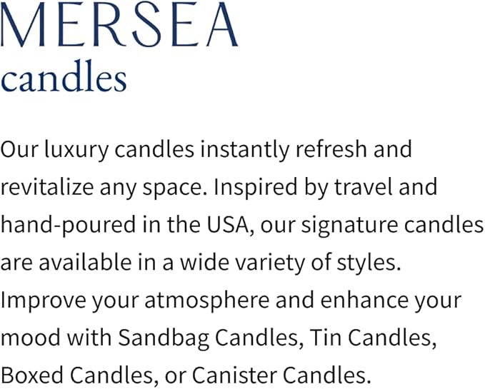 MERSEA Beach Bungalow Sandbag Candle, Scented Candle with Canvas Bag (6.5 oz)