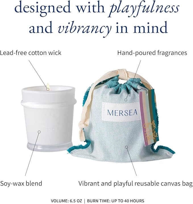 MERSEA Luxury Scented Candle with Sandbag - 6.5 Oz (40+ Hour Burn) (Summer in Provence)