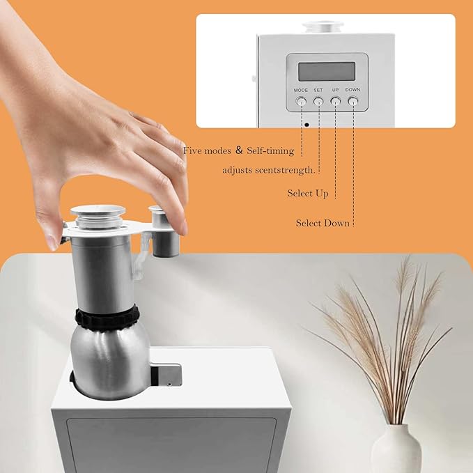 Heavy Duty Alloy HVAC Oil Diffuser System for 4000 Sq. Ft Home Office Hotel Large Room, Smart Scent Cool Mist Air Machine with App Control, Waterless Aromatherapy Diffuser