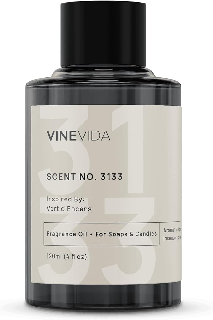 VINEVIDA Scent NO. 3133 Fragrance Oil - 120mL (4oz) - Inspired by: Vert d'Encens Fragrance Oil for Candle Making - Made in USA Candle Scents Scents for Soap Making