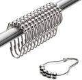 Uigos Shower Curtain Rings for Bathroom - Stainless Steel, Set of 12, Chrome