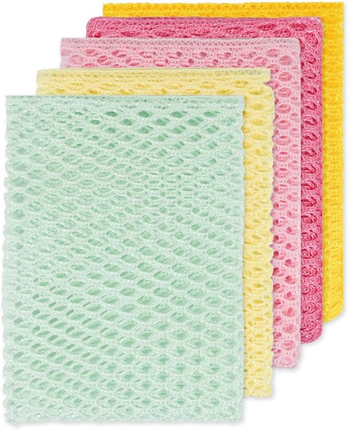 5PCS Innovative Dish Washing Net Cloths,Scourer,Quick Dry, Mesh net for Washing Dish, Dish wash net, Dish Sponge, Dish Scrubber 11" by 11"