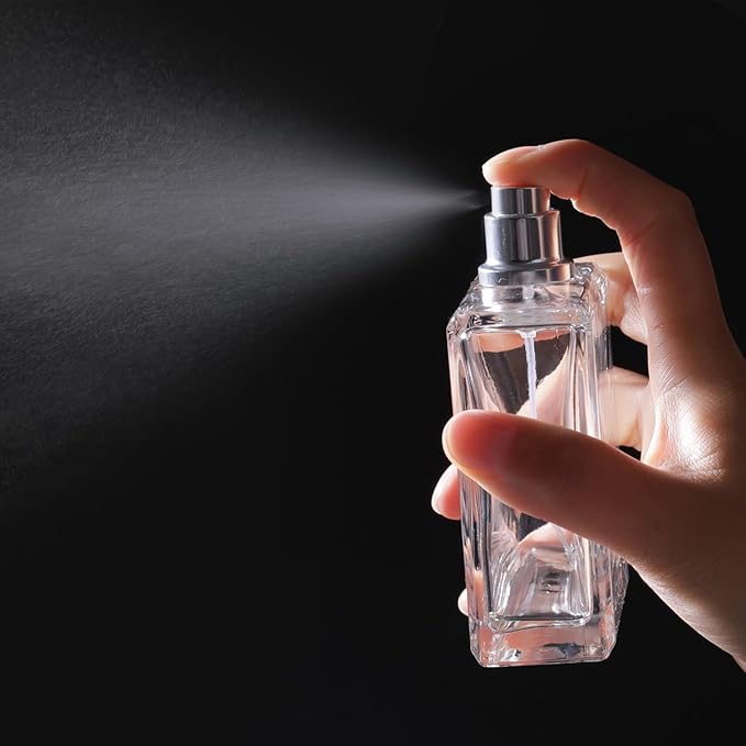 Yerpkefey 100ml/3.4 Oz Glass Spray Bottle Perfume Atomizer,Empty Refillable Perfume Spray Bottle with 3 Kinds of Dispenser (A4)