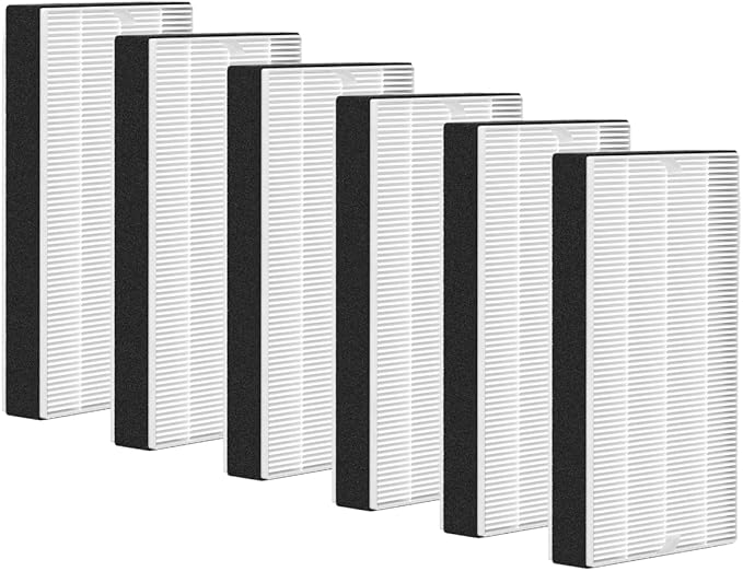 Nispira F1 C01 T02 HEPA Replacement Filter for 3M Filtrete Room Air Purifier FAP-C01-F1, FAP-T02-F1, FAP-C01BA-G1, FAP-T02WA-G1, FAP-ST02W, FAP-ST02N. 12 in. x 6.75 in. Part FAPF-F1-A. 6 Pack